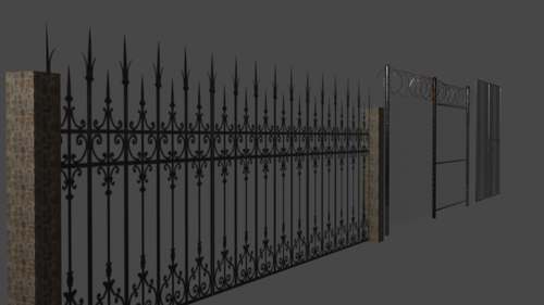 FENCES/WALLS/RAILING (LOW-POLY) preview image
